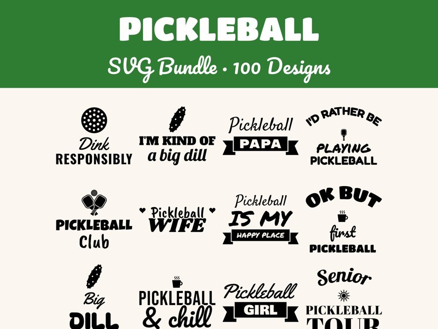 100 Pickleball SVGs preview