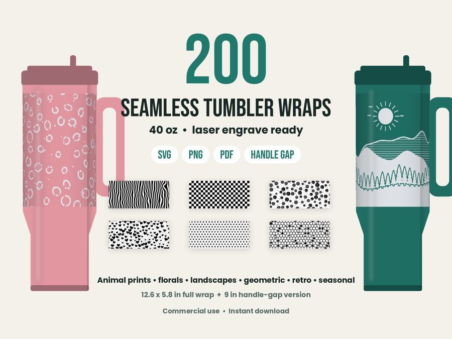 200 Seamless 40oz Tumbler Wraps preview