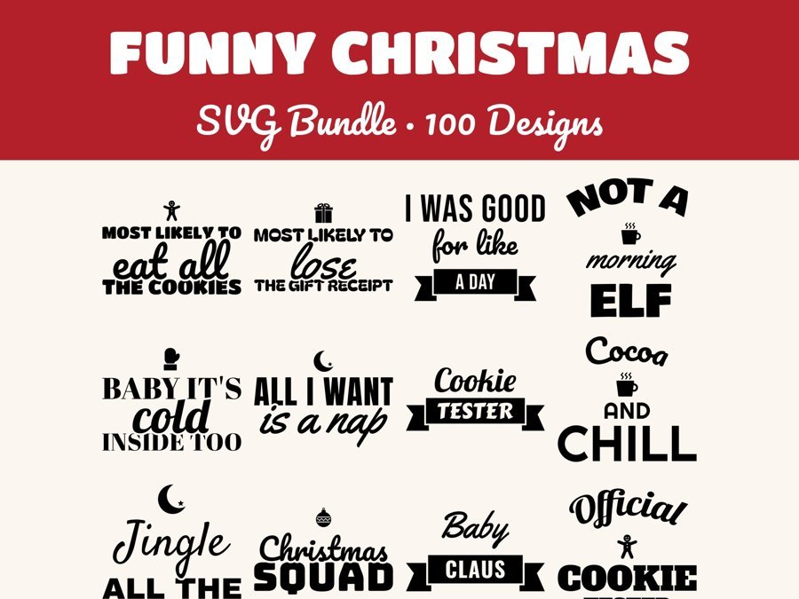 100 Funny Christmas SVGs preview
